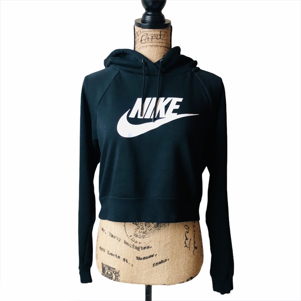 Nike Sportswear Cropped Black/White Women's Hoodie